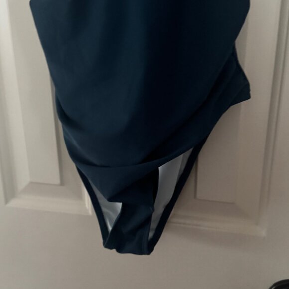 Cupshe Dark Teal Blue Yellow White Floral One Piece Swimsuit Size M Medium New - Picture 8 of 16